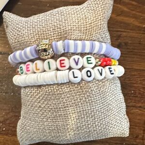 Chic Beaded Bracelet Set with Inspirational Charms